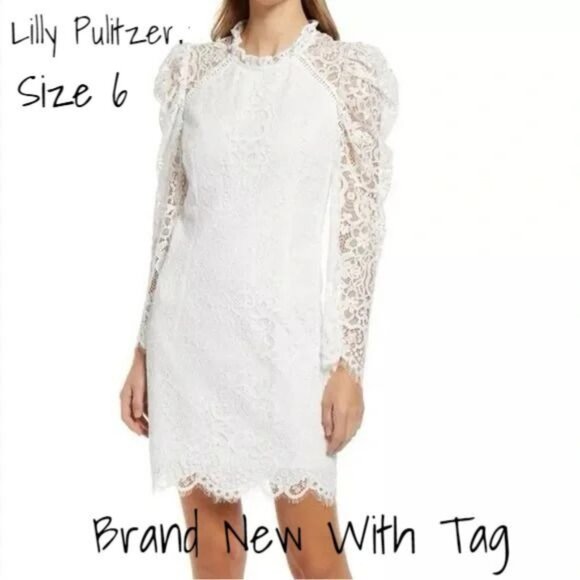 Lilly Pulitzer Averi Lace Long Sleeve Sheath Dress Size 6 - New With Tags - Picture 1 of 4